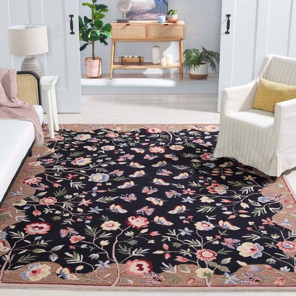 slide 2 of 18, SAFAVIEH Handmade Chelsea Cassy Floral Wool Rug