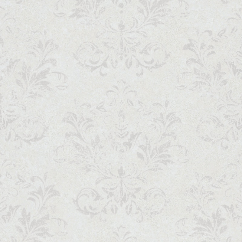 Galerie Wallcoverings Hotel Embossed Damask Non-woven Glitter Wallpaper Roll - 33 feet x 21 inches - Grey