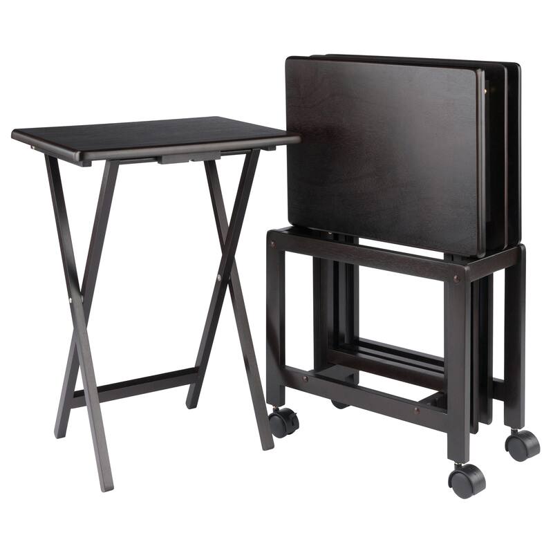 Allen 5-Pc Snack Table Set, Coffee - 9.21 x 19.06 x 31.97 inches - Coffee
