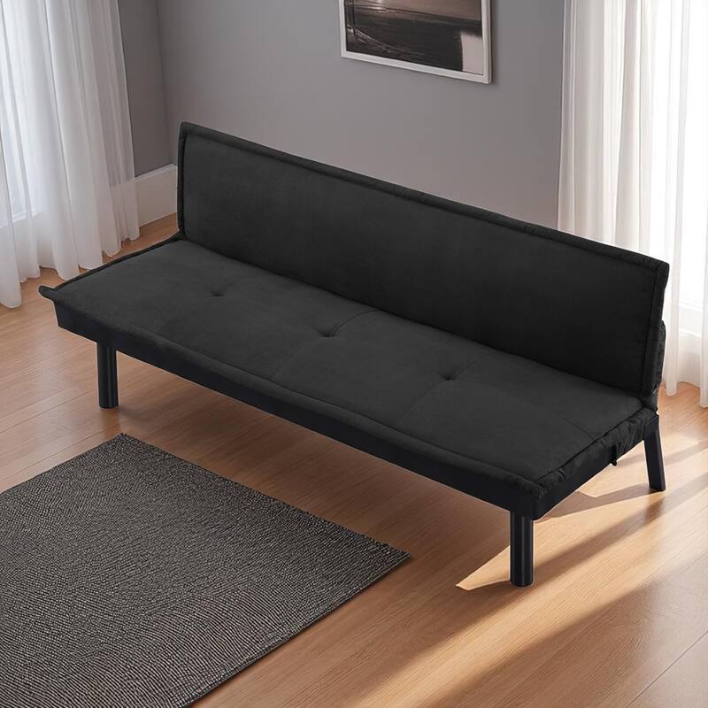 KISRAIS 64.6" Wide Adjustable Upholstered Futon Sleeper Sofa Bed