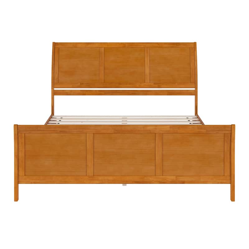 Valencia Solid Wood Low Profile Sleigh Platform Bed with Matching Footboard