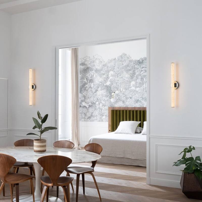 Modern Marble Dimmable Linear LED Vanity Light - Chrome