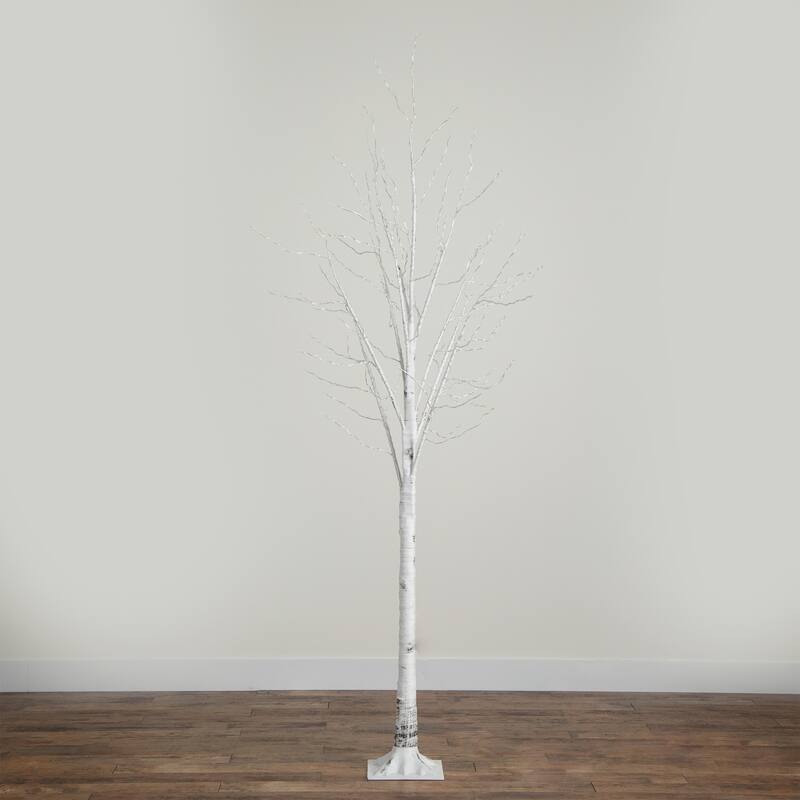 Pre-Lit Birch Artificial Christmas Tree - 8' - Warm White LED Lights