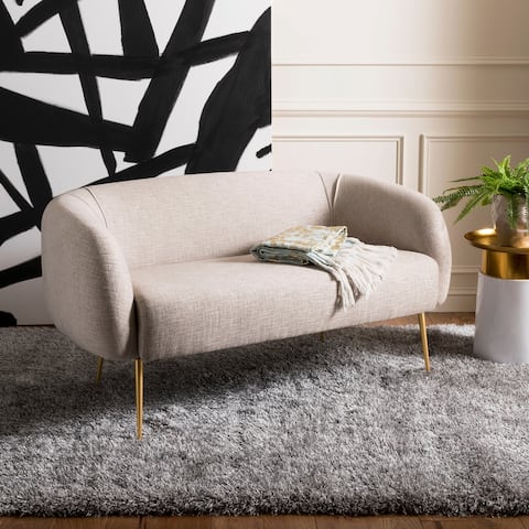 SAFAVIEH Couture High Line Collection Alena Off-White Polyester Blend Loveseat