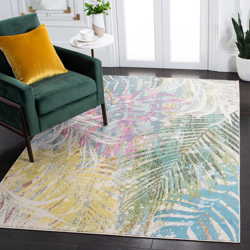 SAFAVIEH Lillian Marjukka Tropical Rug - 4' x 6' - Green/Blue