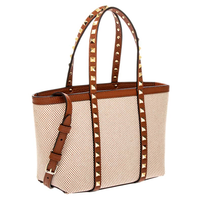 Valentino Rockstud Mini Canvas Tote