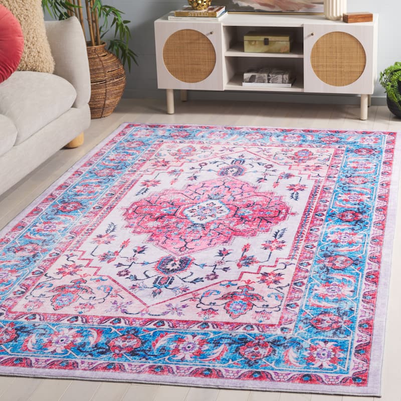 SAFAVIEH Arizona Bridie Vintage Rug - 4' x 6' - Ivory/Light Blue
