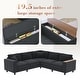 preview thumbnail 17 of 34, GDFStudio - Jackson Oversized L-Shaped Corduroy Corner Couch with Armrest Storage