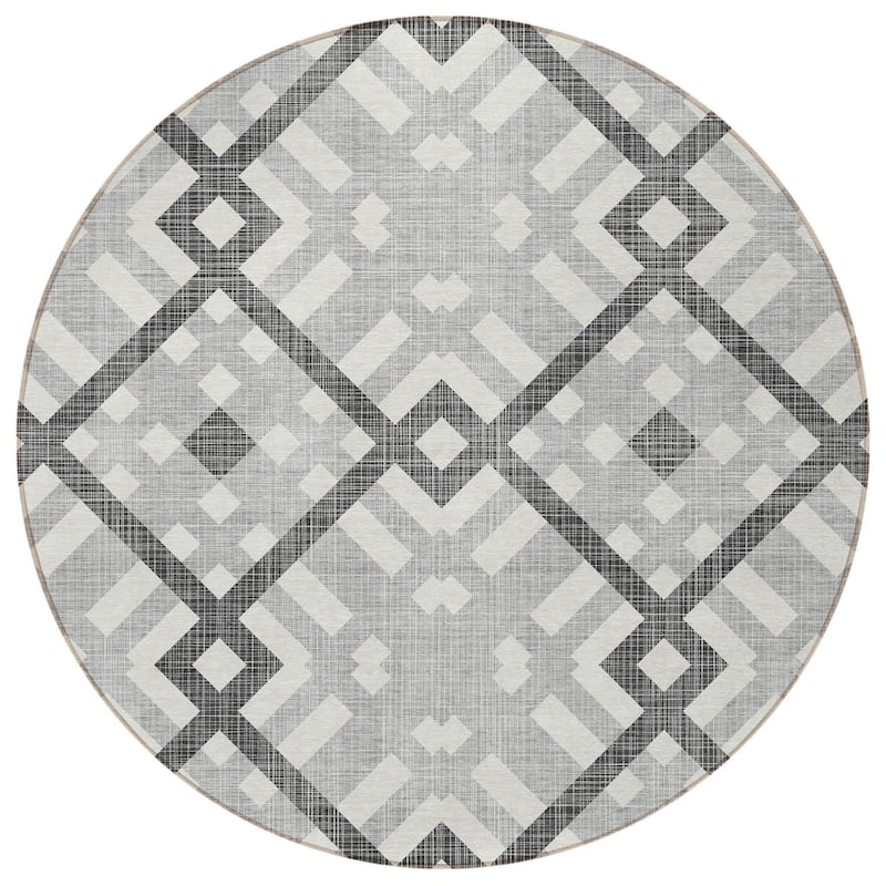 HomeRoots Geometric Transitional Rectangle Outdoor Rug