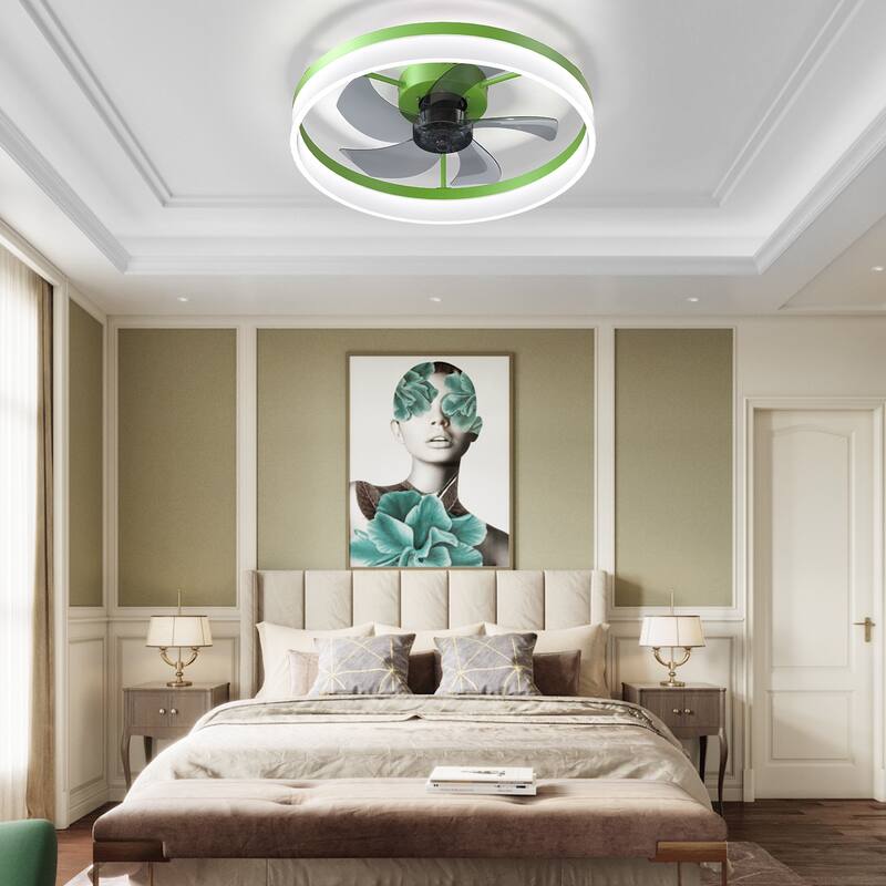 Ceiling Fans with Lights Dimmable LED Embedded installation of thin modern ceiling fans