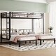 preview thumbnail 5 of 13, Detachable Metal Triple Bunk Bed with Guardrails, Twin Size