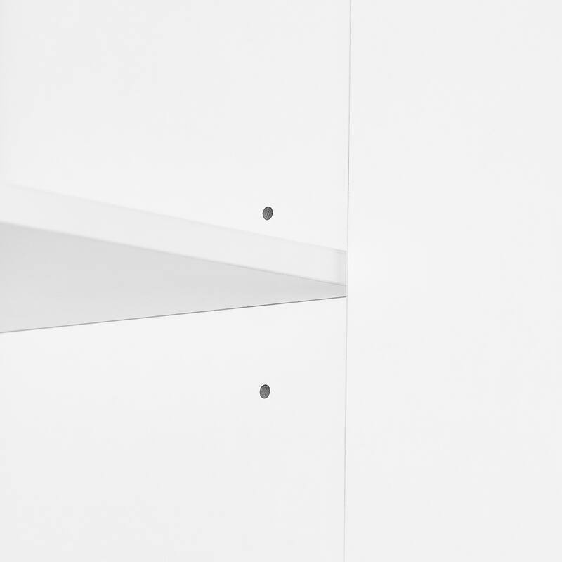 Floor Tall Bathroom Storage Cabinet with 3 Drawers 2 Doors, White