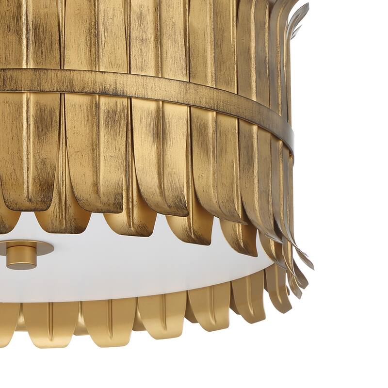 Hunter Valdaz Brushed Luxe Gold 3 Light Flush Mount - Kitchen, Dining Room, Bedroom, Office - Modern/Contemporary, Transitional