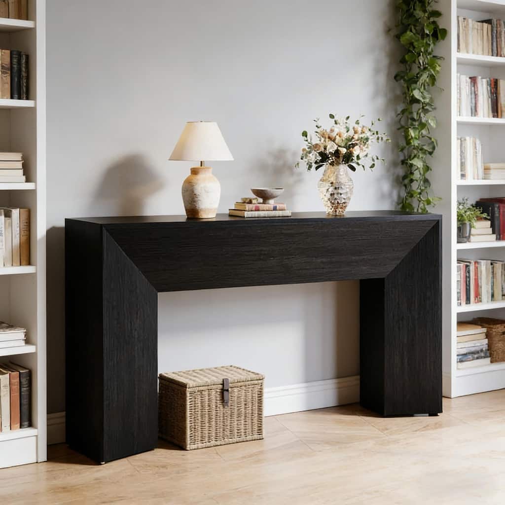 Sleek Side Table, Wooden Sofa Table, Modern Style Console Table