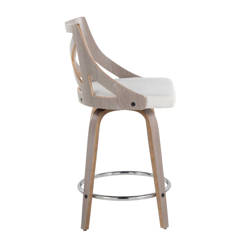 The Gray Barn Charlotte 24" Fixed-Height Counter Stool with Bent Wood Legs (Set of 2)
