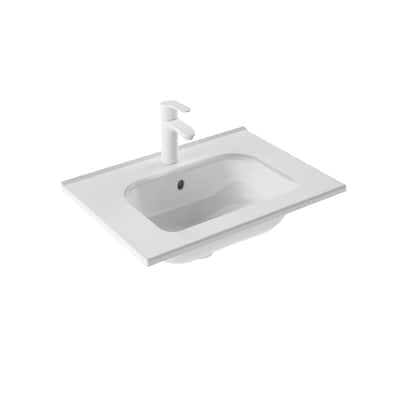WS Bath Collections Slim 60 Slim 23-5/8" Rectangular Ceramic Drop In