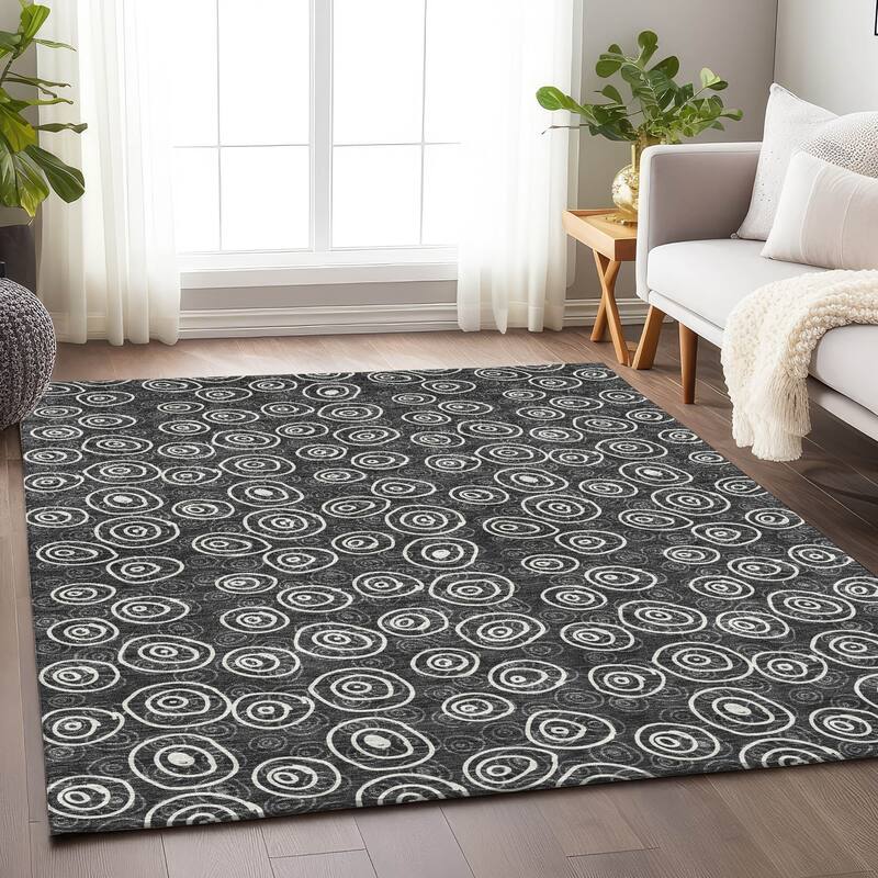 Premium Washable Super Soft Contemporary Zazzle Mayfield Rug - Black - 10' x 14' - Rectangle
