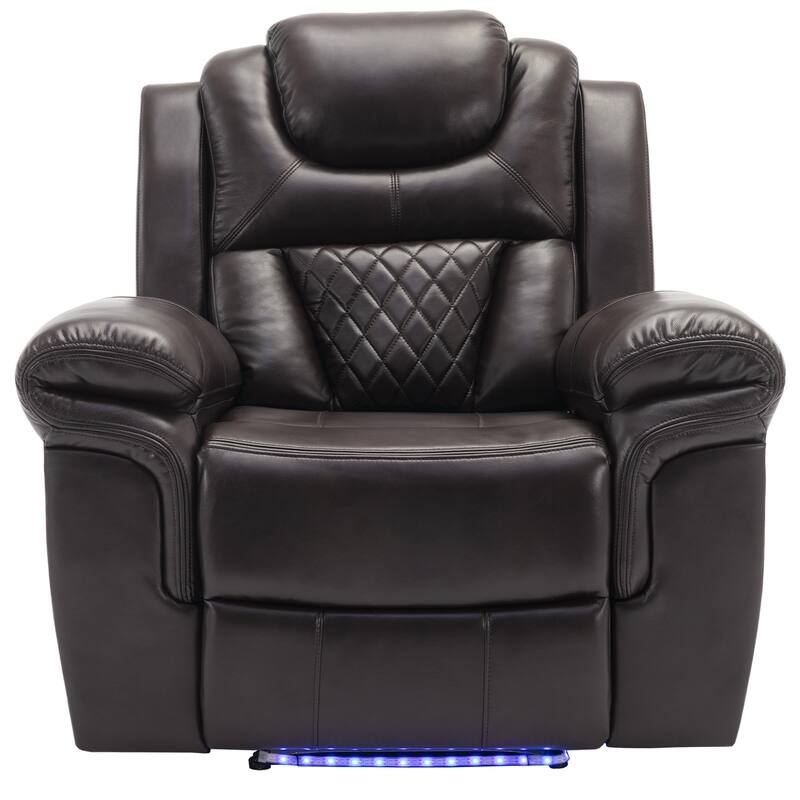 Merax Home Theater Seating Manual Recliner Chair with LED Light Strip