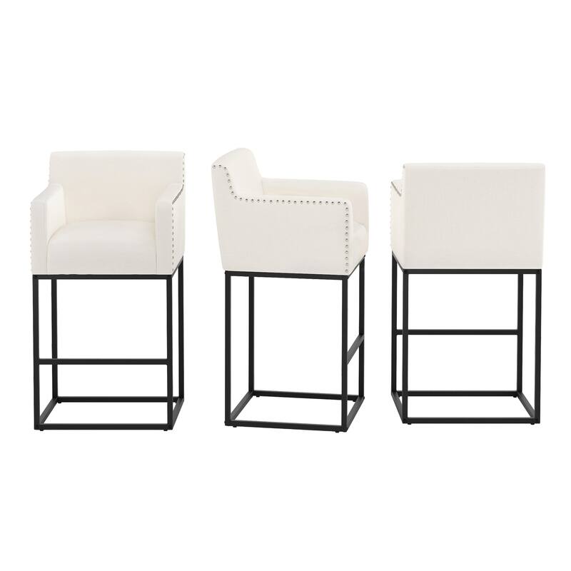 Modern Counter Height Bar Stools Fabric Upholstered Counter Stool