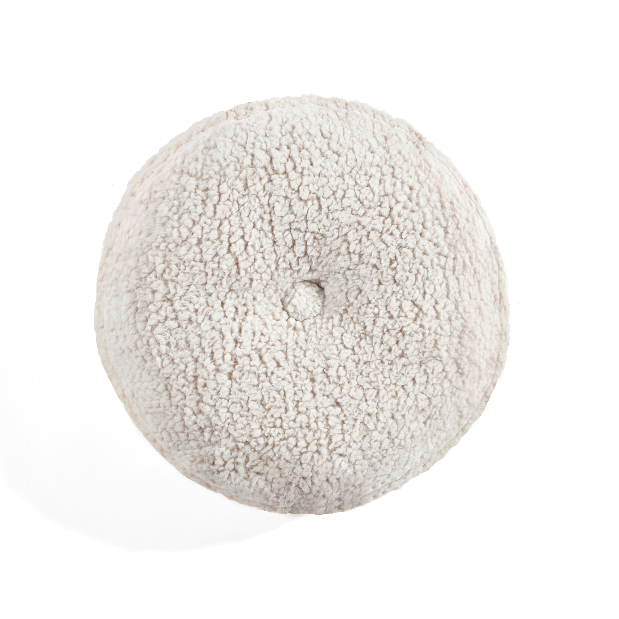 Lush Decor Button Soft Sherpa Round Decorative Pillow-image