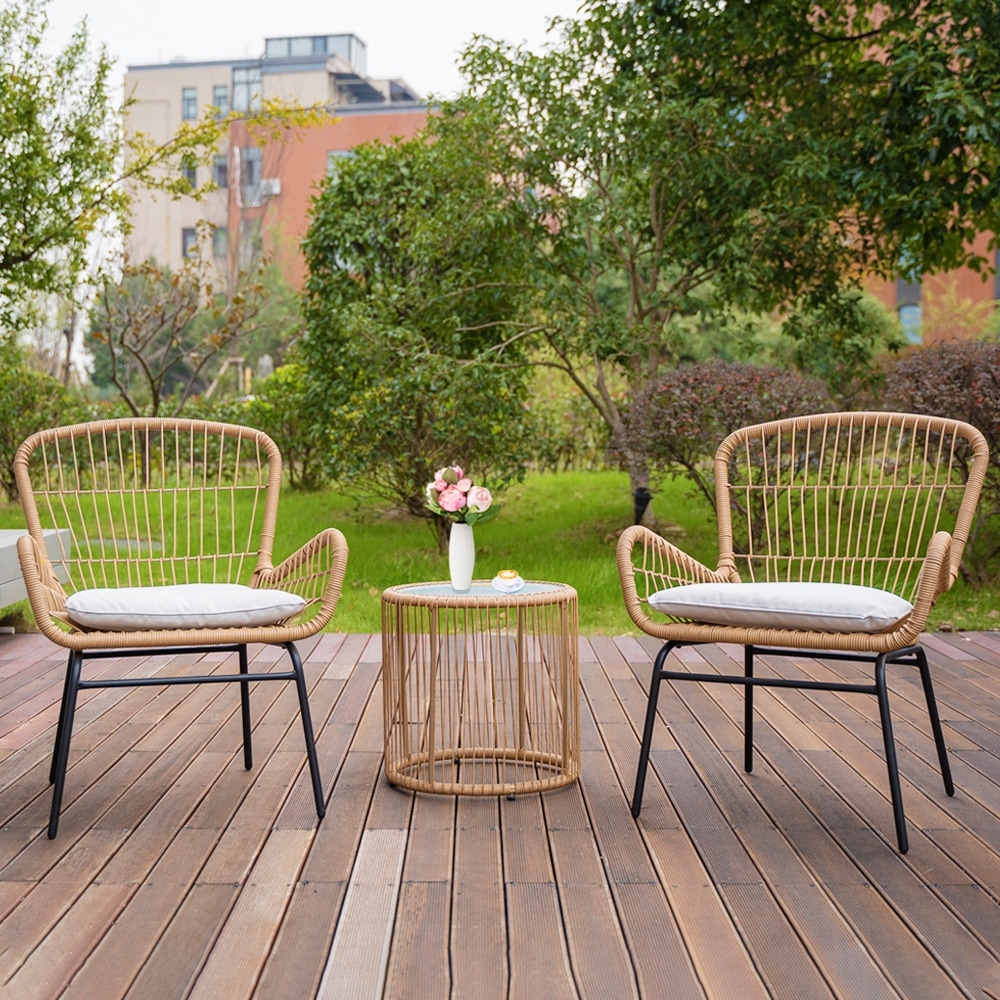 Weatherproof rattan bistro set outlet