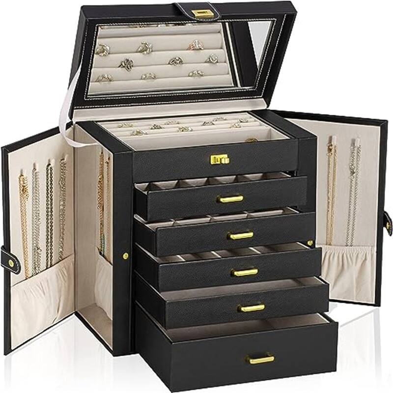 Huge Jewelry Box Organizer Functional - Black