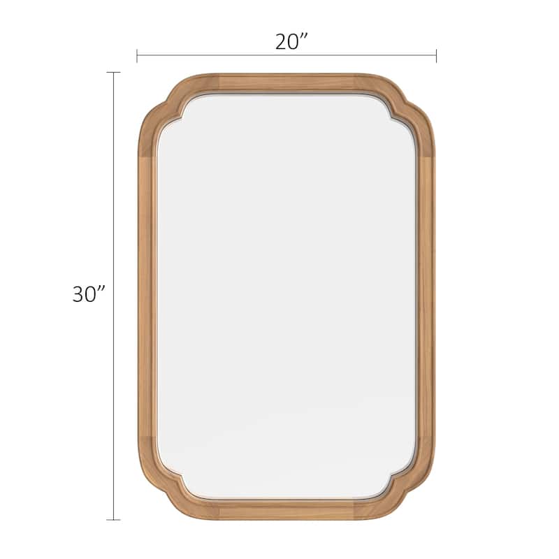 Decorative Scalloped Corner Rectangle Farmhouse Style Wall Mirror