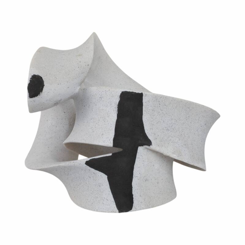 Resin Sculpture with Abstract Curved Loop Design Artistic Silhouette - 13" x 10" x 12"