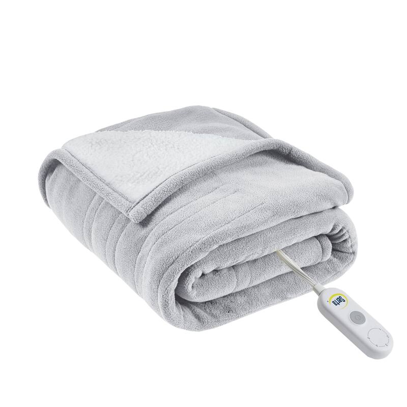 Fleece to Sherpa Heated Throw by Serta