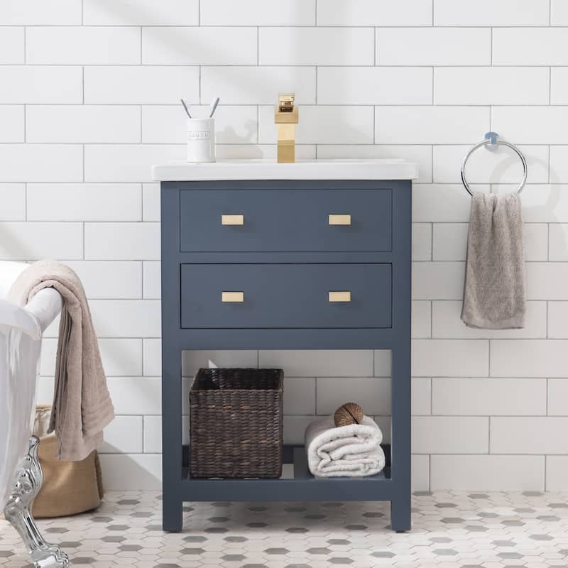 Viola 24-inch MDF 1-drawer Single Bowl Ceramic Top Vanity