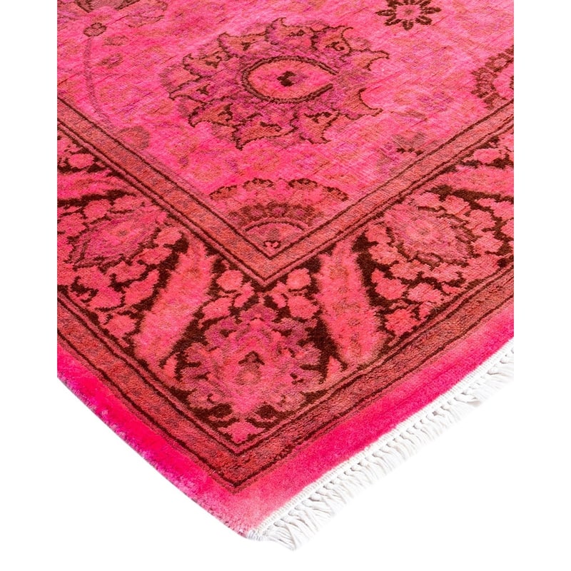 Fine Vibrance, One-of-a-Kind Hand-Knotted Runner Rug - Pink, 2' 7" x 13' 10" - 2' 7" x 13' 10"