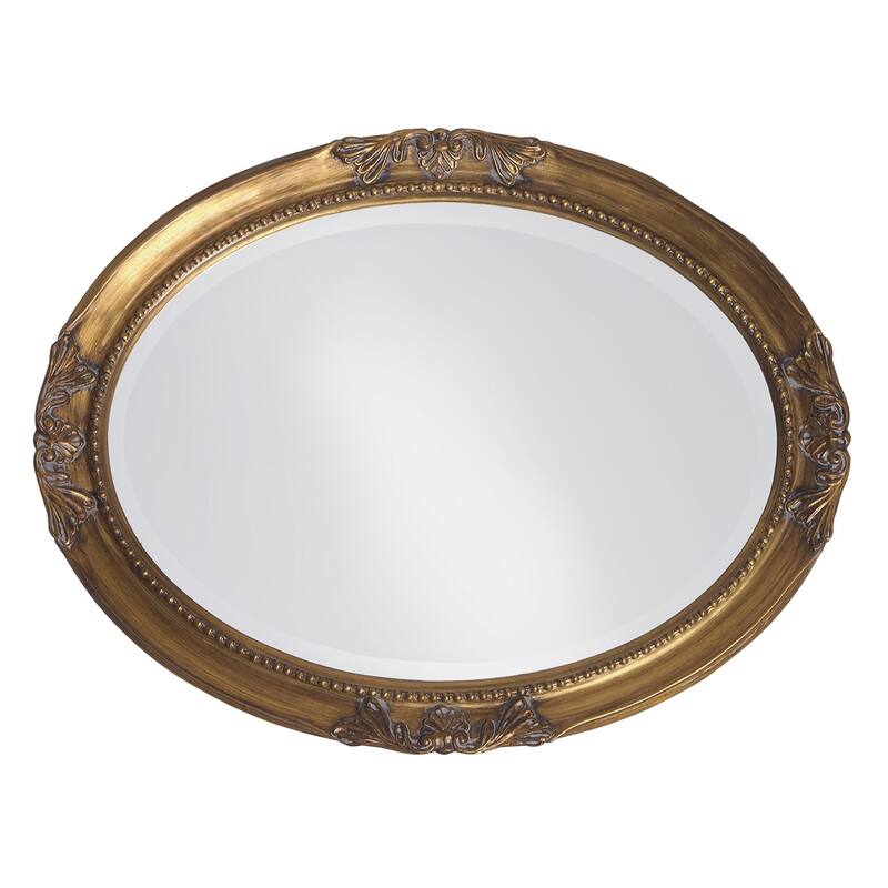 HomeRoots 33" Gold Oval Framed Accent Mirror - 25' X '33' X '2