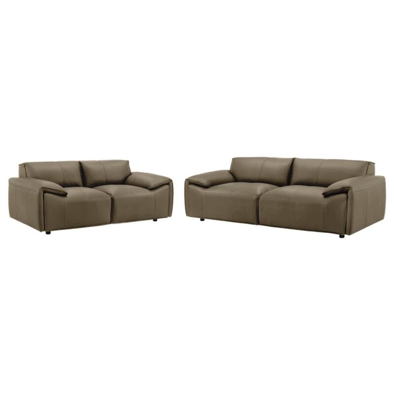 Tanner Top Grain Leather Loveseat, Sofa, or Living Room Set with Padded Arms