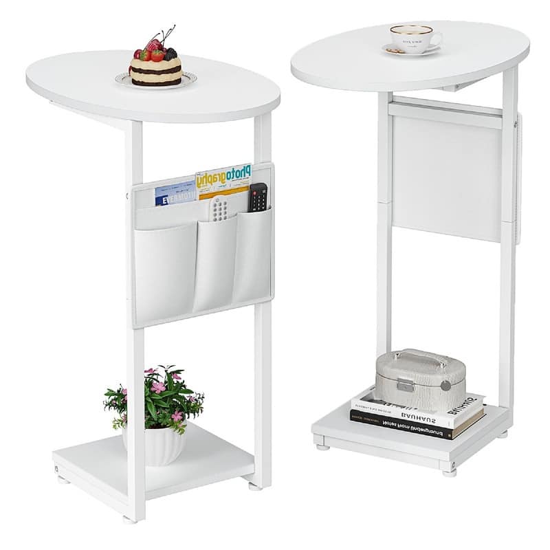 C Shaped End Table - 15.7"D x 12.6"W x 25.6"H