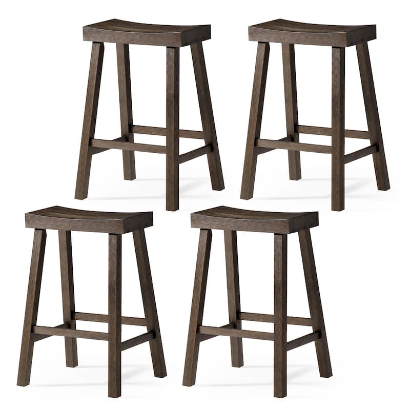 Maven Lane 27" Vincent Counter Height Kitchen Stool - N/A - Set of 4 - Antiqued Brown