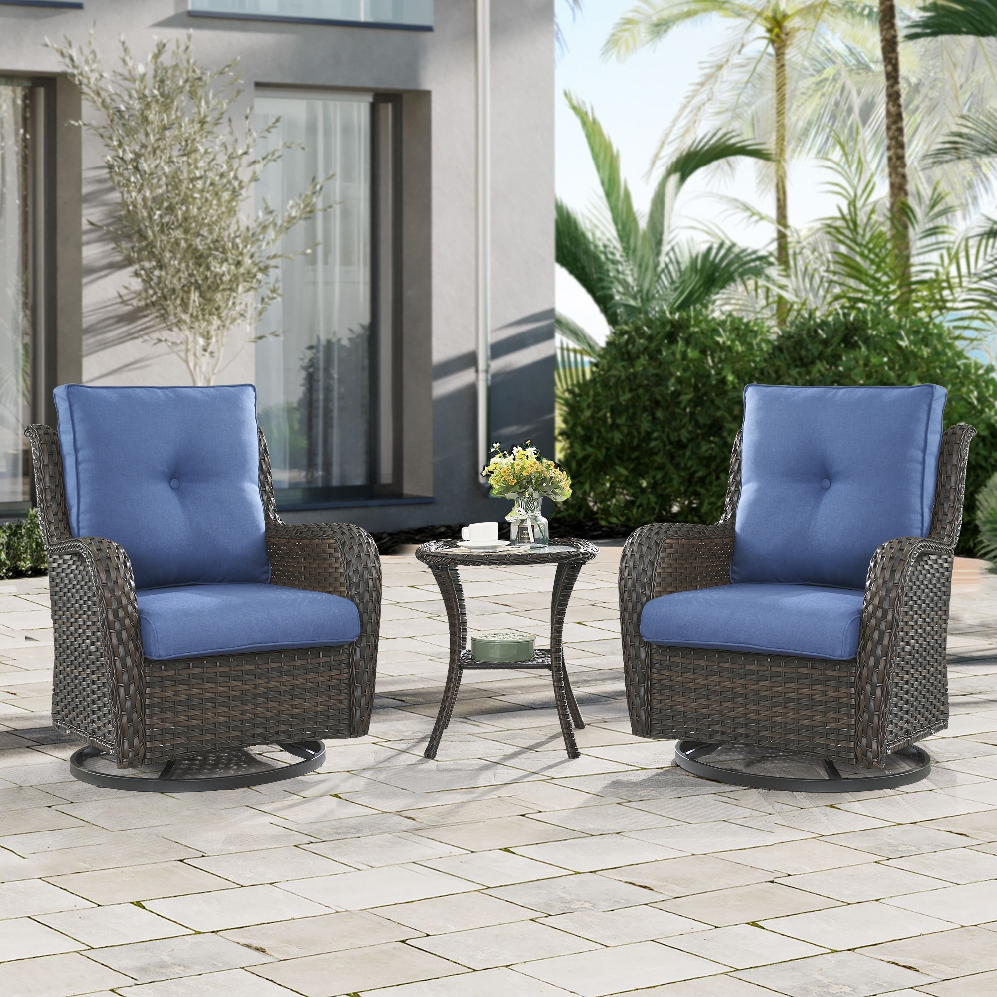 Swivel rocker patio chair with ottoman outlet