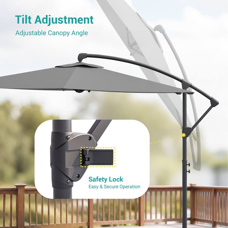 Sonkuki Outdoor 10FT Patio Offset umbrella for Garden