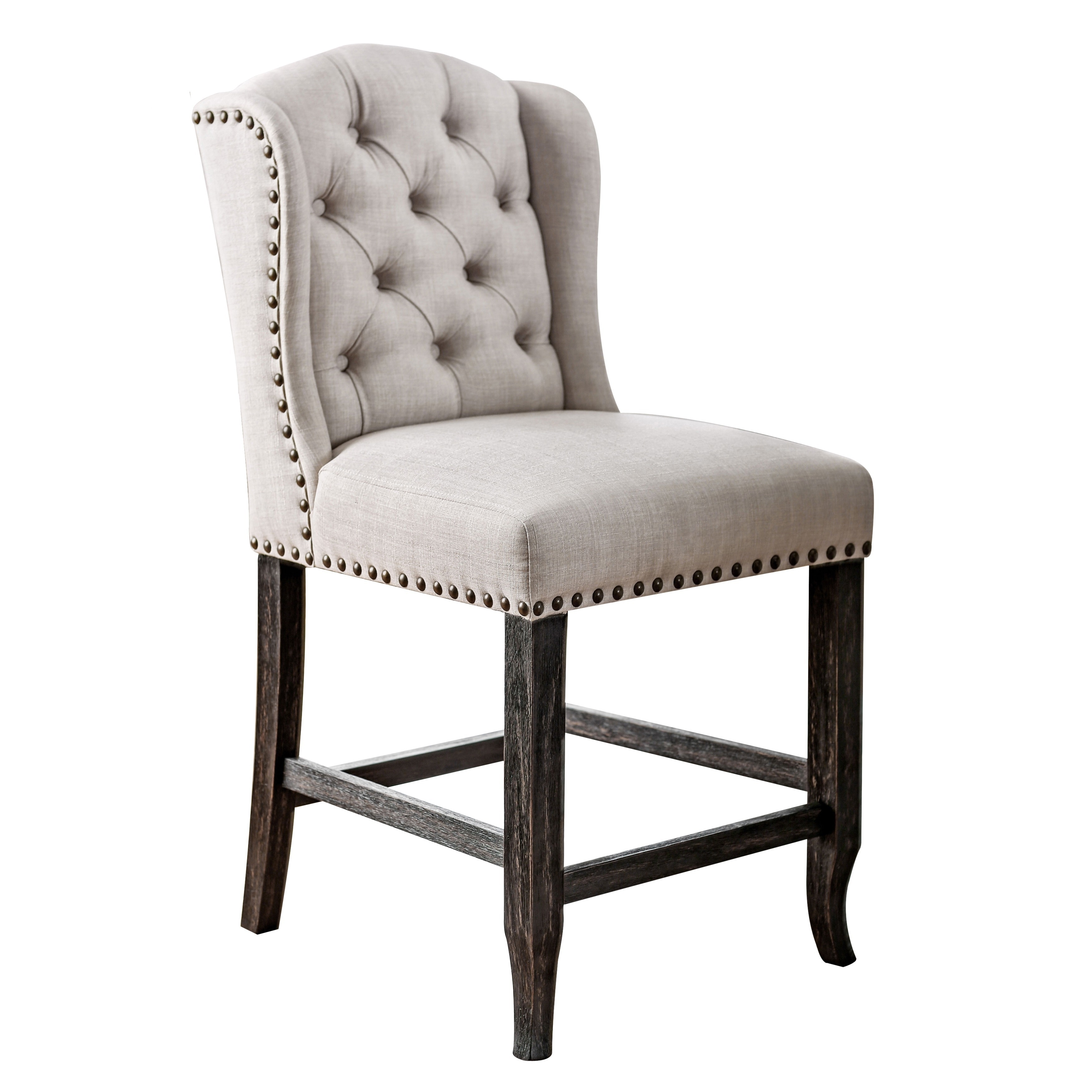 Furniture of america tays rustic linen hotsell dining chairs