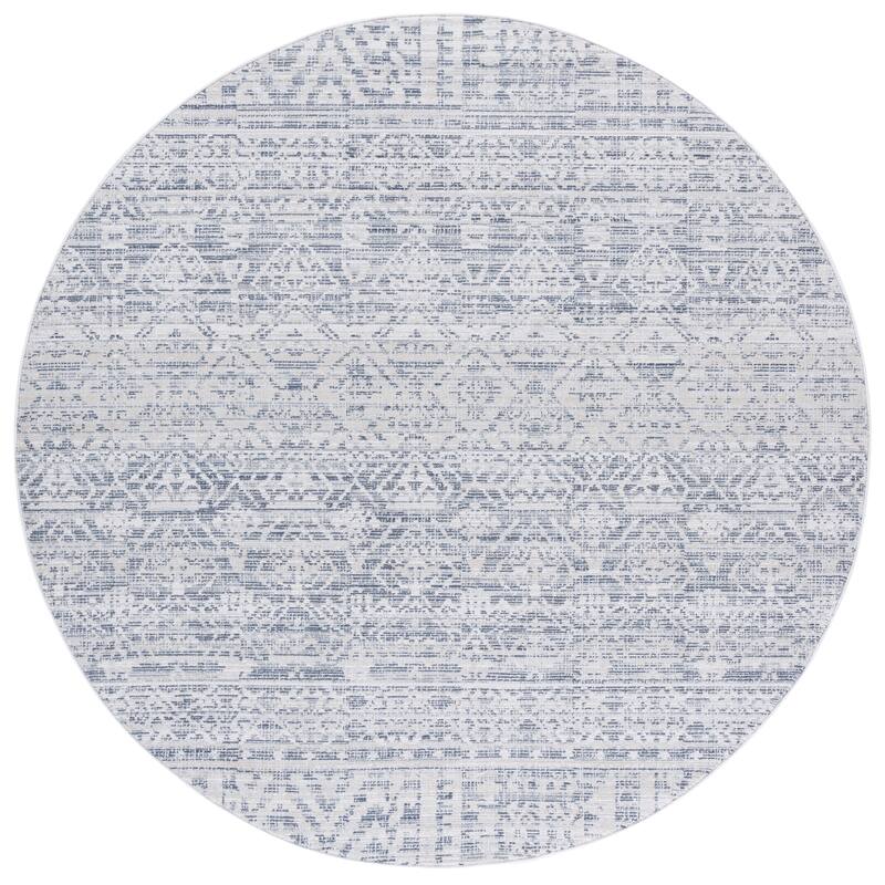 SAFAVIEH Hunter Merri Transitional Rug - 6'7" Round - Ivory Grey/Dark Grey/Beige