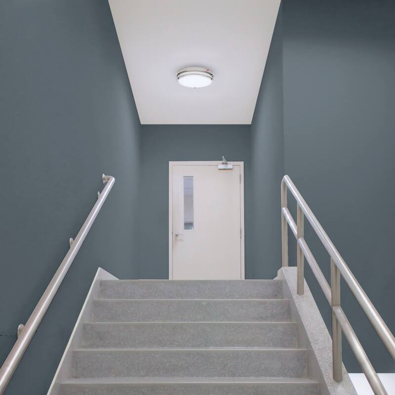 Glamour 13 Inch LED Flush Mount Emergency Battery CCT Selectable Brushed Nickel Finish - Brushed Nickel