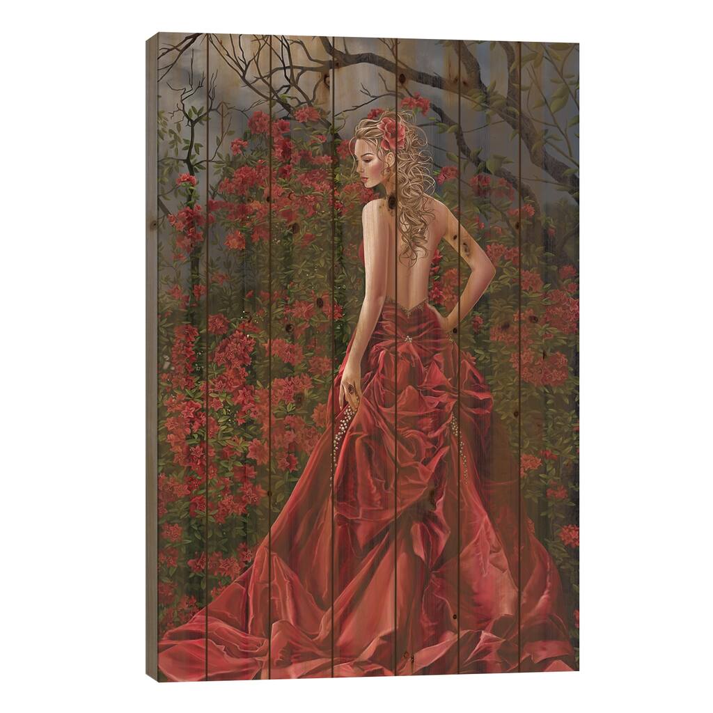 Taisin Red Print On Wood by Nene Thomas - Multi-Color