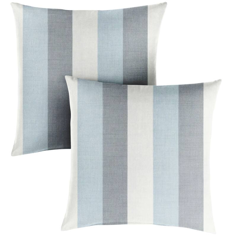 Sorra Home Sunbrella Outdoor Knife Edge Pillow Set of 2 - Sunbrella - Direction Dew - 16 in H x 16 in W x 6 in D