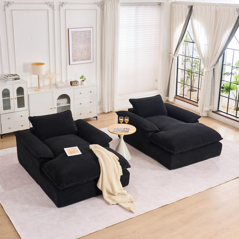 Rossetta Modern Minimalist Refined Style Multi-Functional Recliner Lounge Corduroy Comfort Sofa with Armrests, Easy Assembly