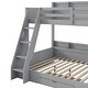 preview thumbnail 9 of 23, Twin over Full Bunk Bed with Storage Shelves, LED Light and Charging Station, Solid Wood Floor Bunk Bedframe w/a Drawer & Ladder