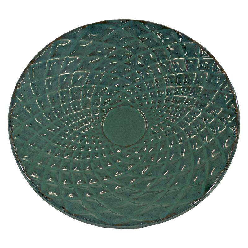 Rennes Turquoise Outdoor Ceramic Bird Bath - 22.5" H