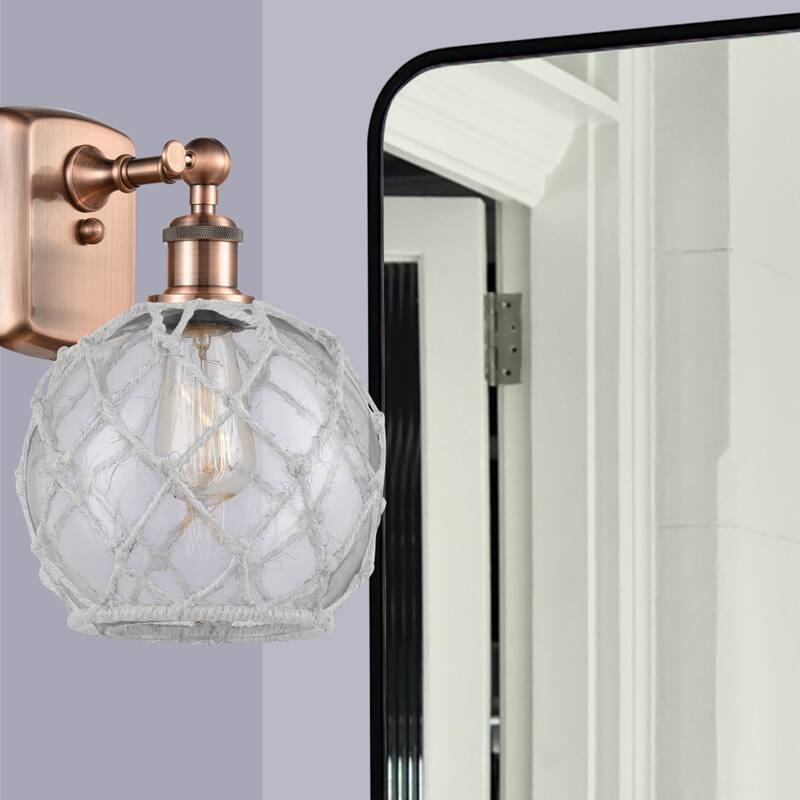 Innovations Lighting Farmhouse Rope 13" Tall Bathroom Sconce
