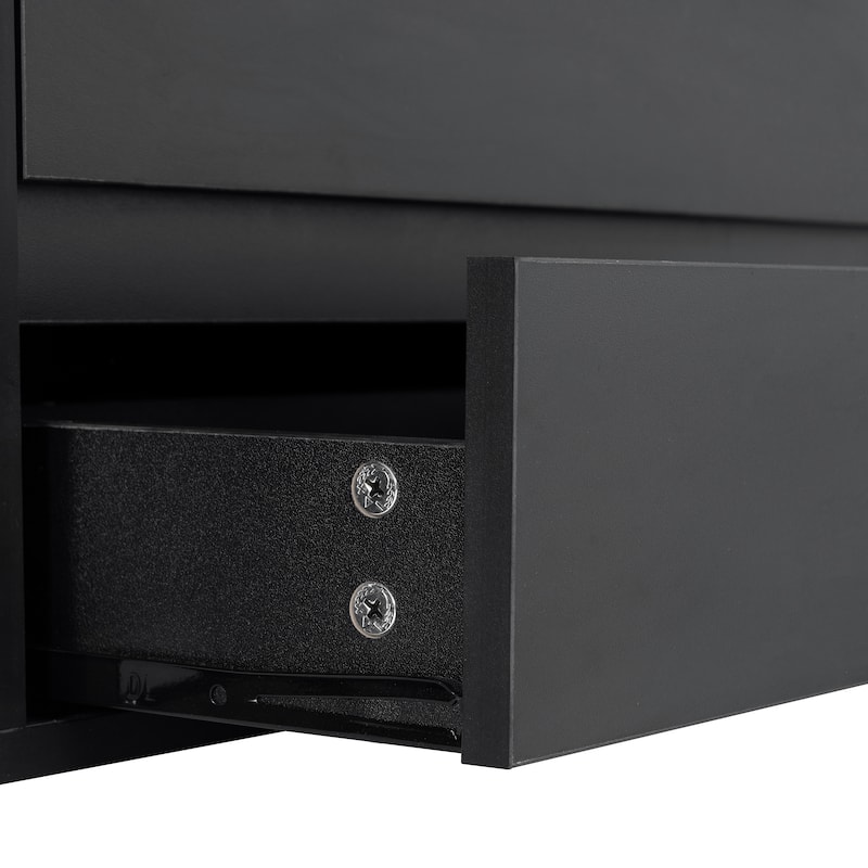 94.5" TV Stand with Tempered Glass Doors, Drawers & Cabinets for TVs Up to 105"