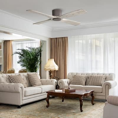 MLiAN 54" DC Flush Mount Ceiling Fan with Remote - N/A