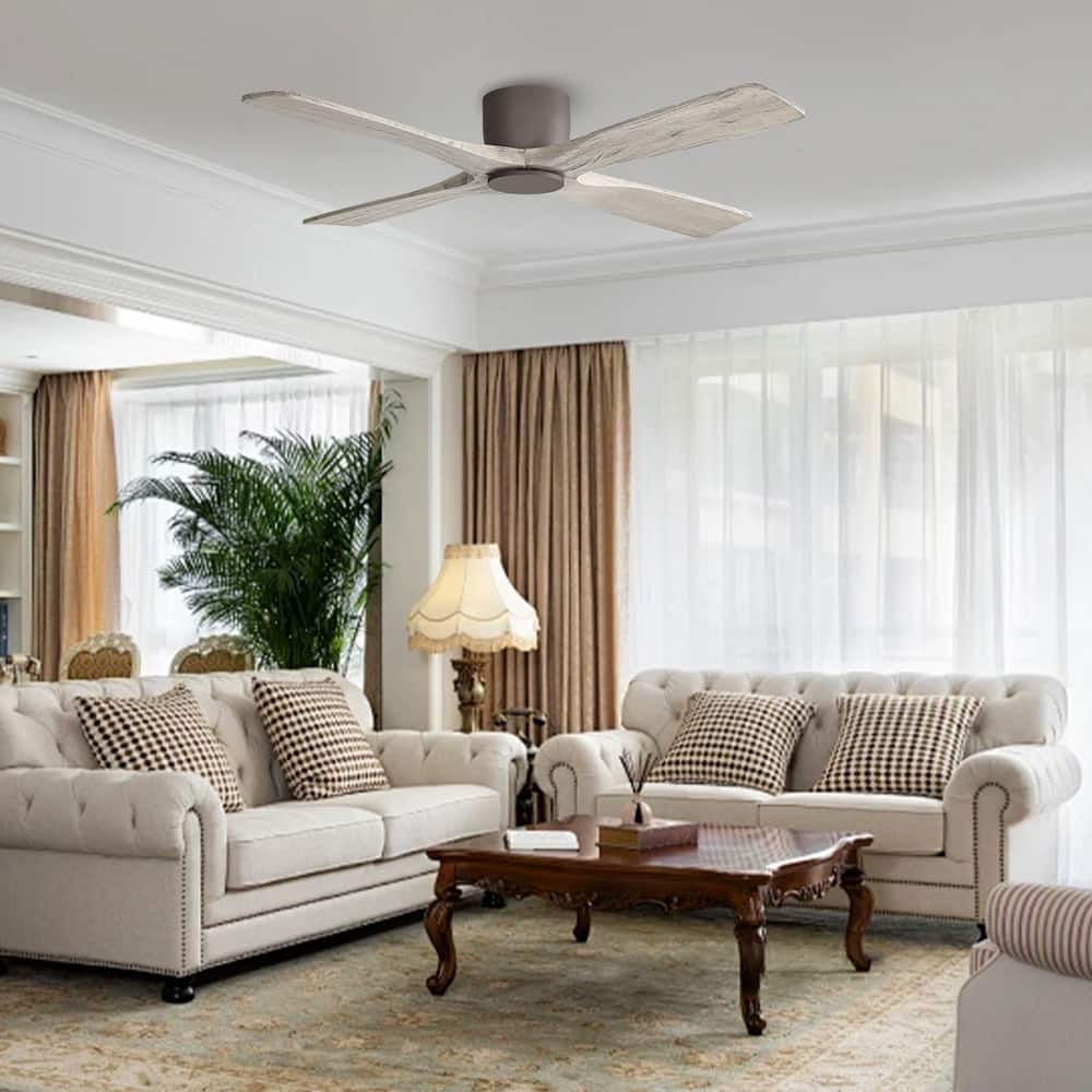 MLiAN 54" DC Flush Mount Ceiling Fan with Remote - N/A