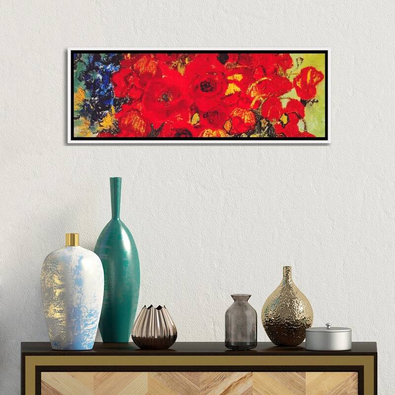 iCanvas "Vase with Daisies & Poppies" by Vincent van Gogh Framed Canvas Print